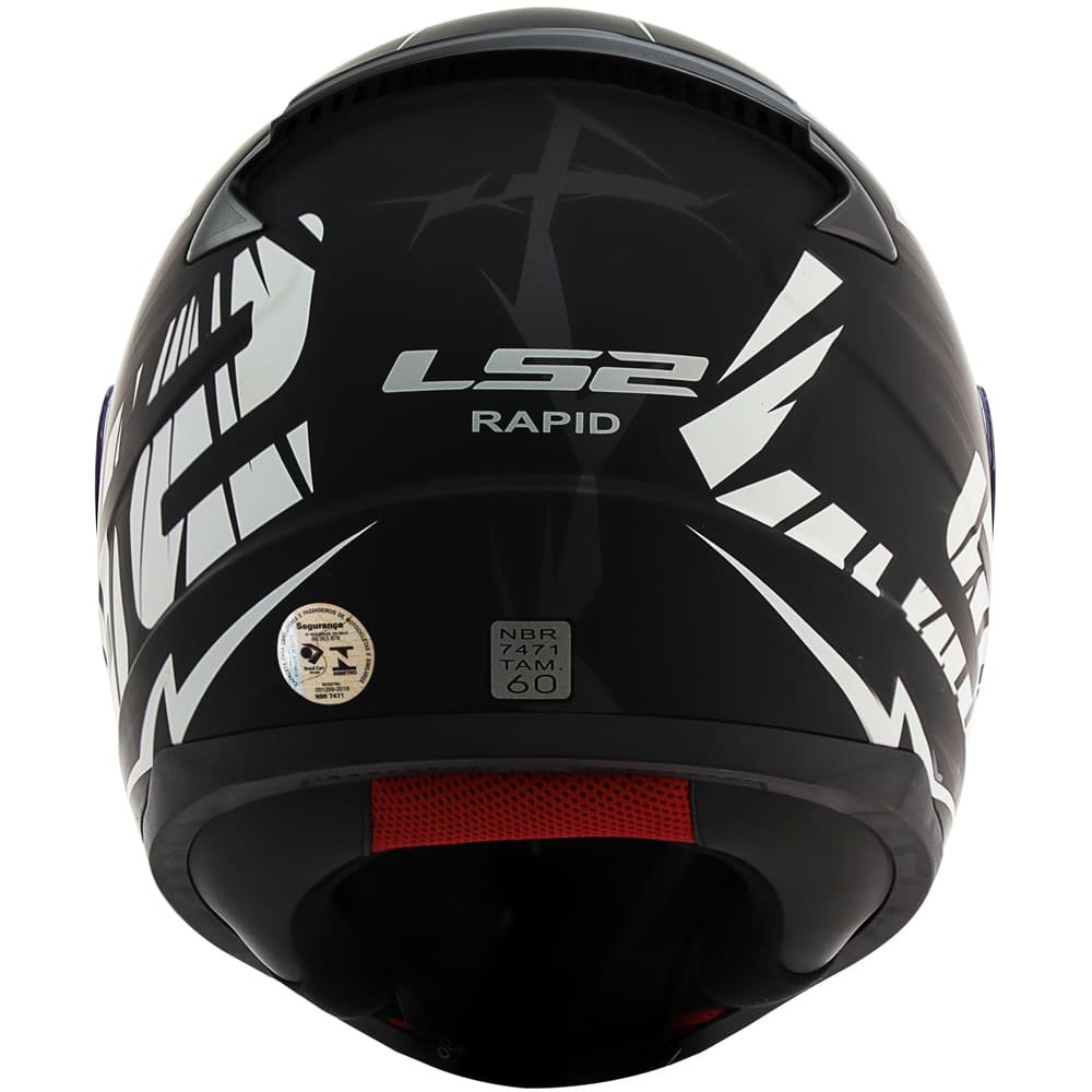 CAPACETE LS2 FF353 RAPID CROMO PRETO/VERMELHO/AZUL FOSCO - Image 3