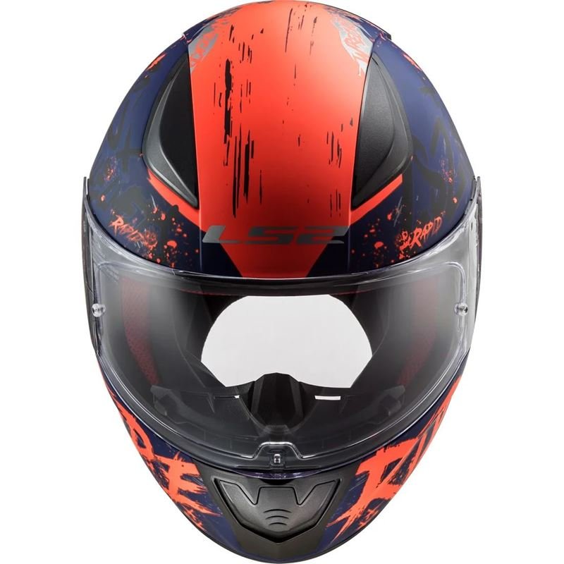 CAPACETE LS2 FF358 RAPID NAUGHTY AZUL FOSCO/ LARANJA FLUO - Image 5