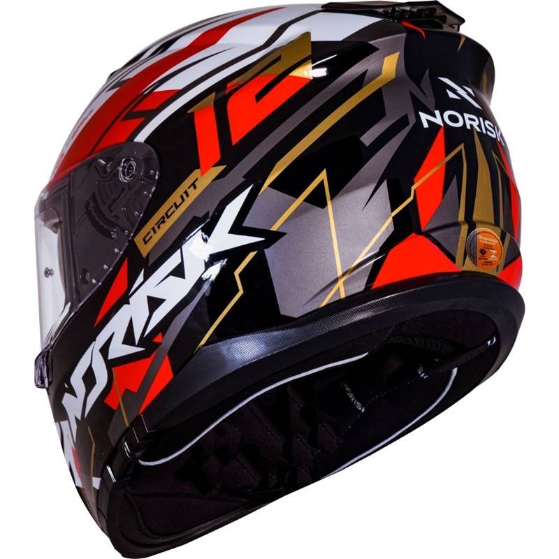CAPACETE NORISK STRADA CIRCUIT PRETO/VERMELHO/DOURADO - Image 8