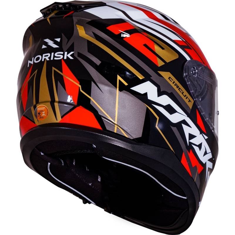 CAPACETE NORISK STRADA CIRCUIT PRETO/VERMELHO/DOURADO - Image 7