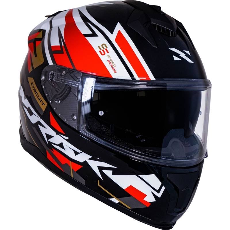 CAPACETE NORISK STRADA CIRCUIT PRETO/VERMELHO/DOURADO - Image 4
