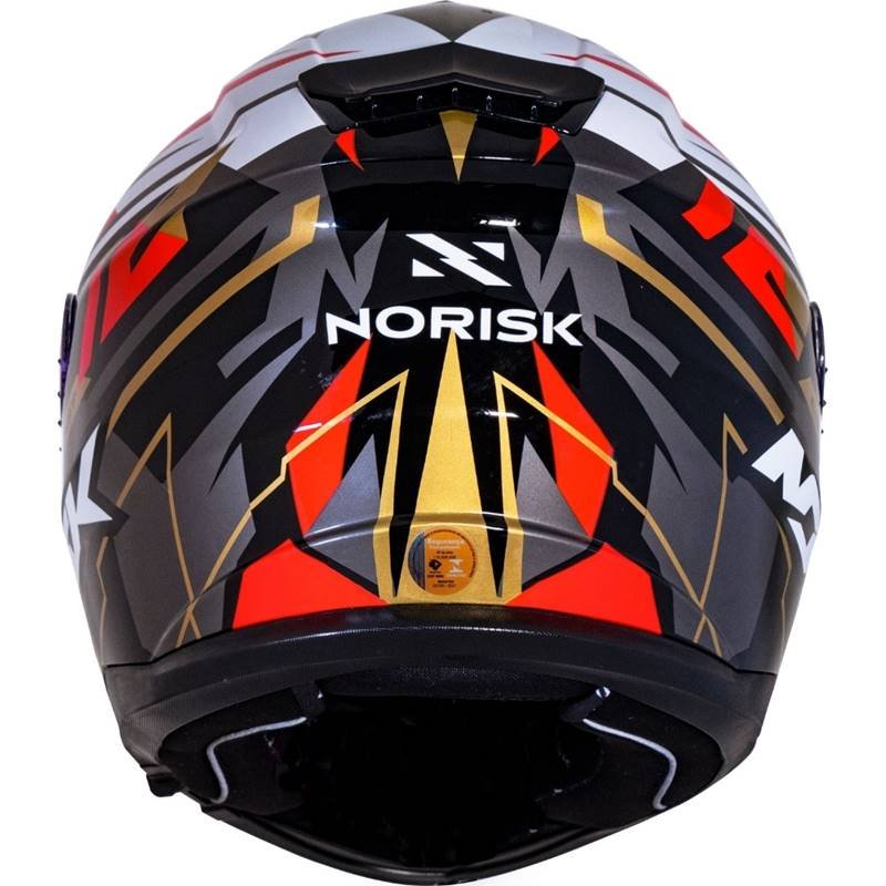 CAPACETE NORISK STRADA CIRCUIT PRETO/VERMELHO/DOURADO - Image 6