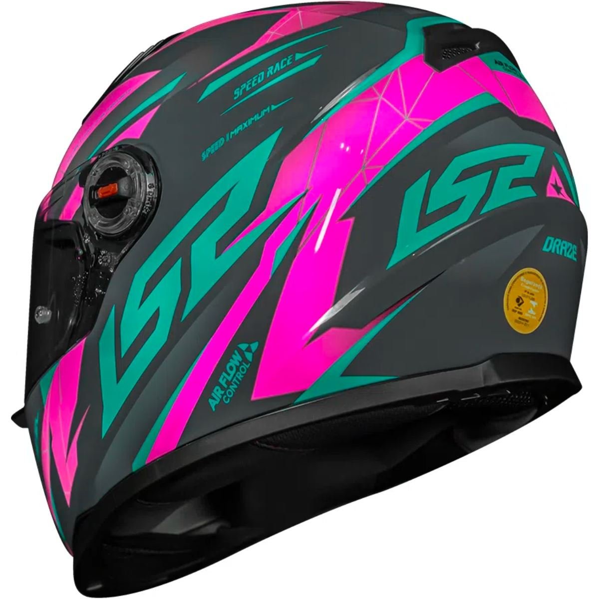 CAPACETE LS2 FF358 DRAZE ROSA/AZUL/CINZA - Image 5