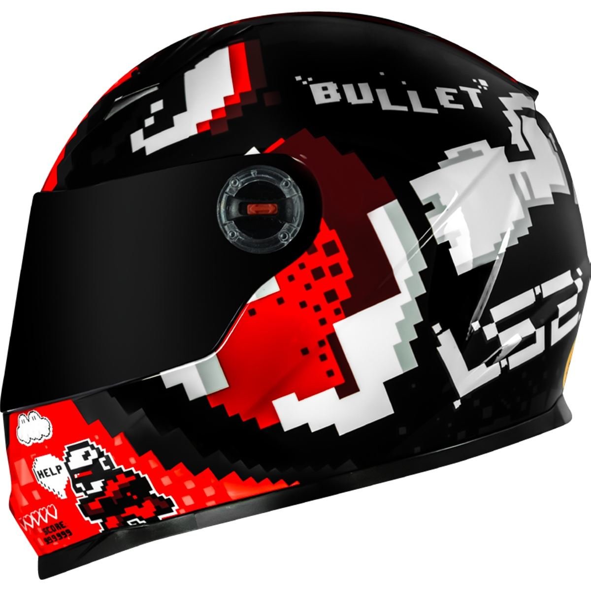 CAPACETE LS2 FF358 BULLET PRETO/VERMELHO - Image 2