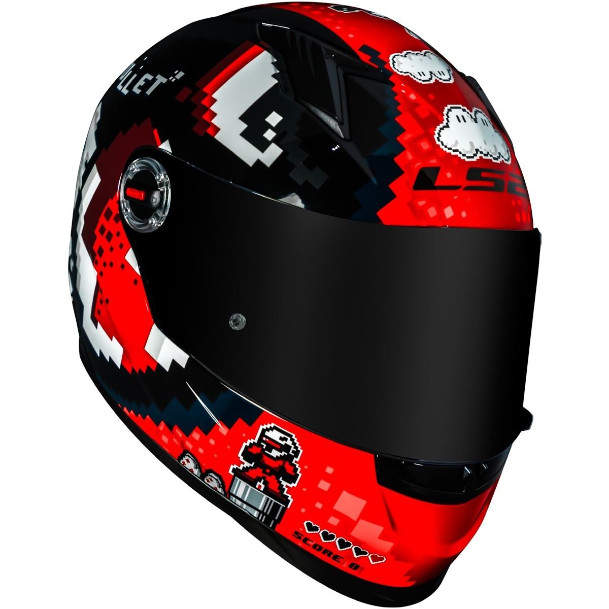 CAPACETE LS2 FF358 BULLET PRETO/VERMELHO - Image 3
