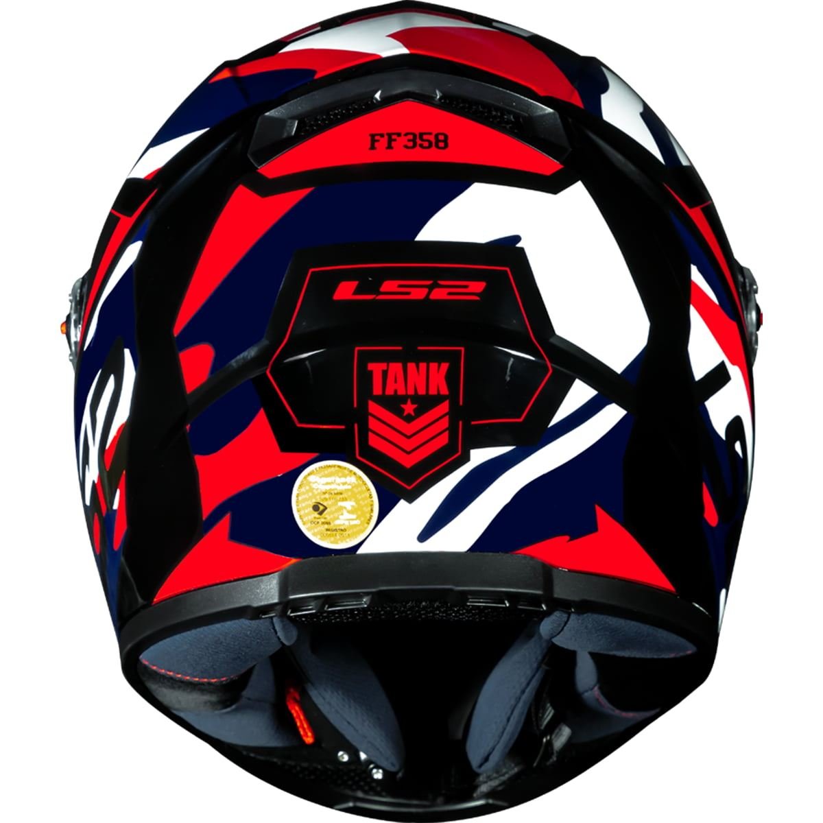CAPACETE LS2 FF358 TANK AZUL/VERMELHO CAMUFLADO - Image 3