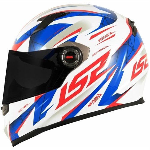 CAPACETE LS2 FF358 DRAZE BRANCO/AZUL/VERMELHO - Image 2