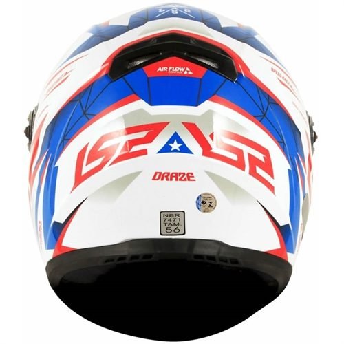CAPACETE LS2 FF358 DRAZE BRANCO/AZUL/VERMELHO - Image 3