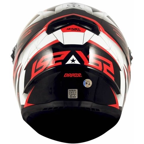 CAPACETE LS2 FF358 DRAZE PRETO/VERMELHO/BRANCO - Image 3