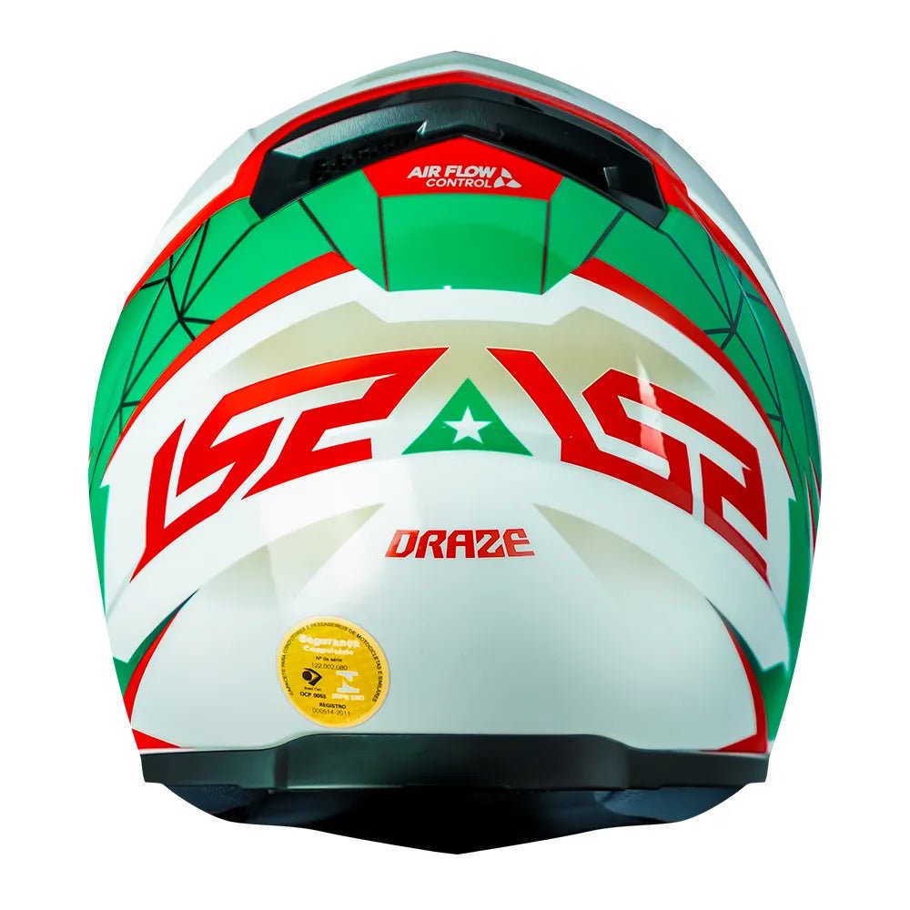 CAPACETE LS2 FF358 DRAZE VERDE/BRANCO/VERMELHO - Image 6