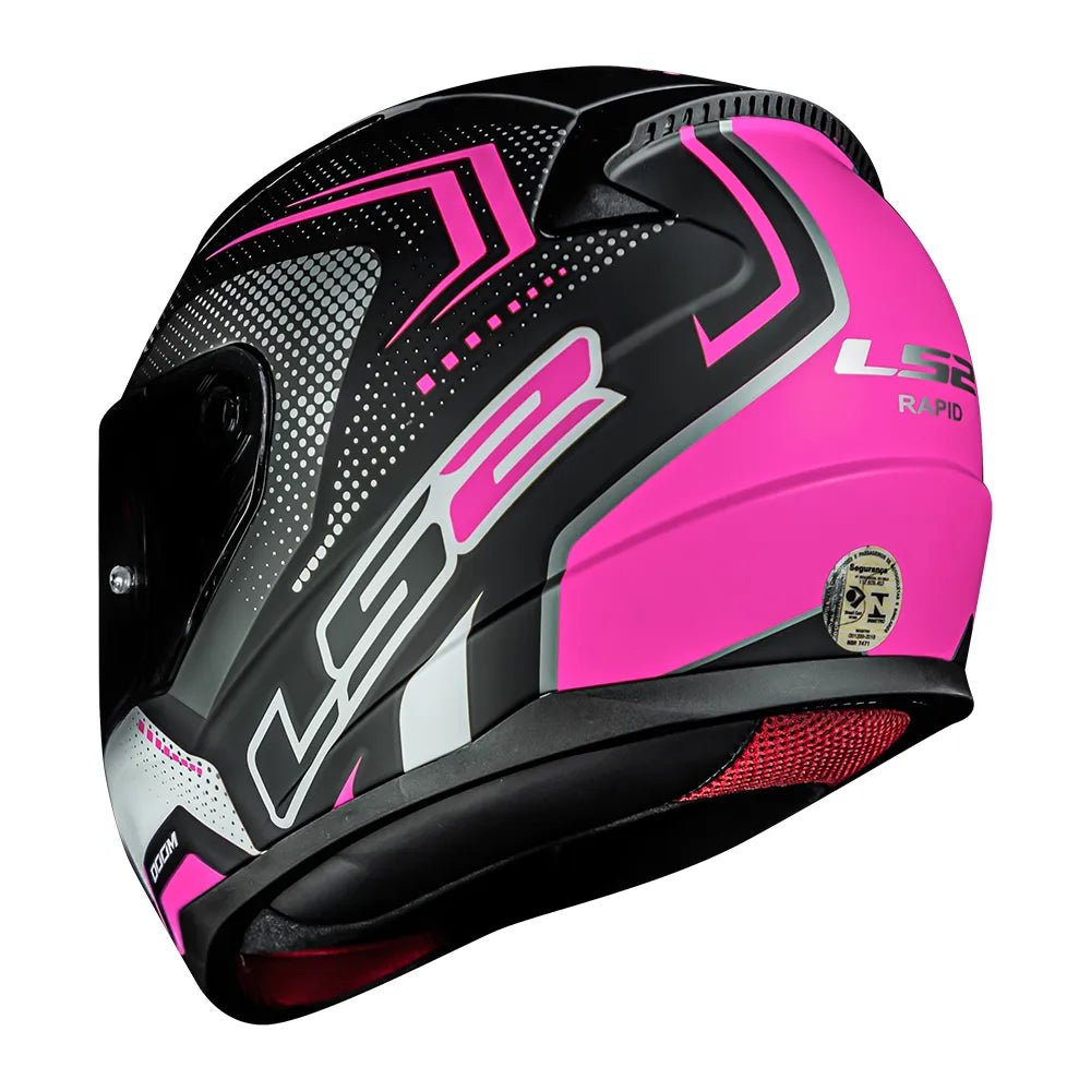 CAPACETE LS2 FF353 RAPID DOOM PRETO/ROSA/BRANCO - Image 4