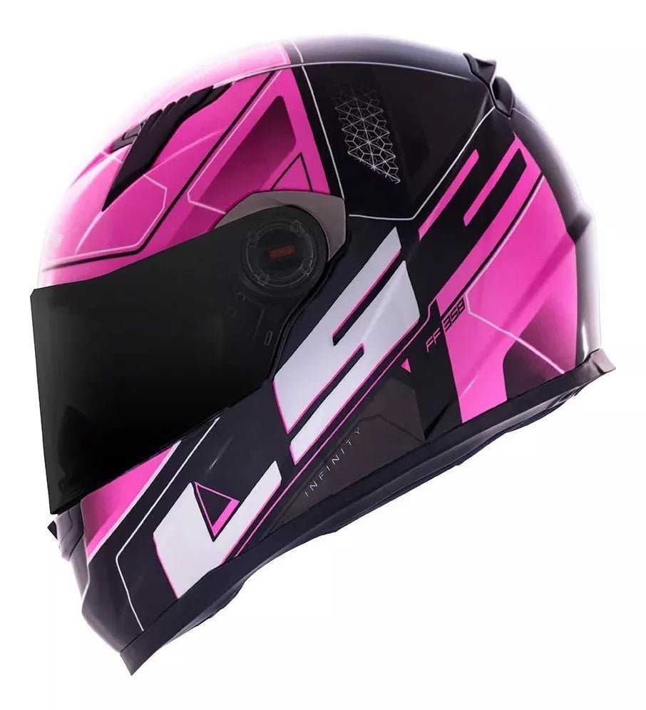 CAPACETE LS2 FF358 CLASSIC ULTRA PRETO/ROSA - Image 2
