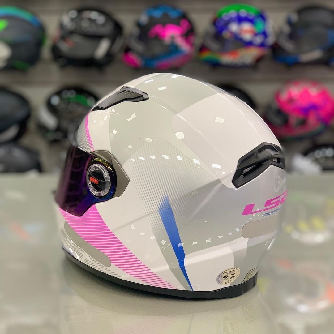 Capacete Ls2 Ff358 Tyrell Branco Violeta - Image 4