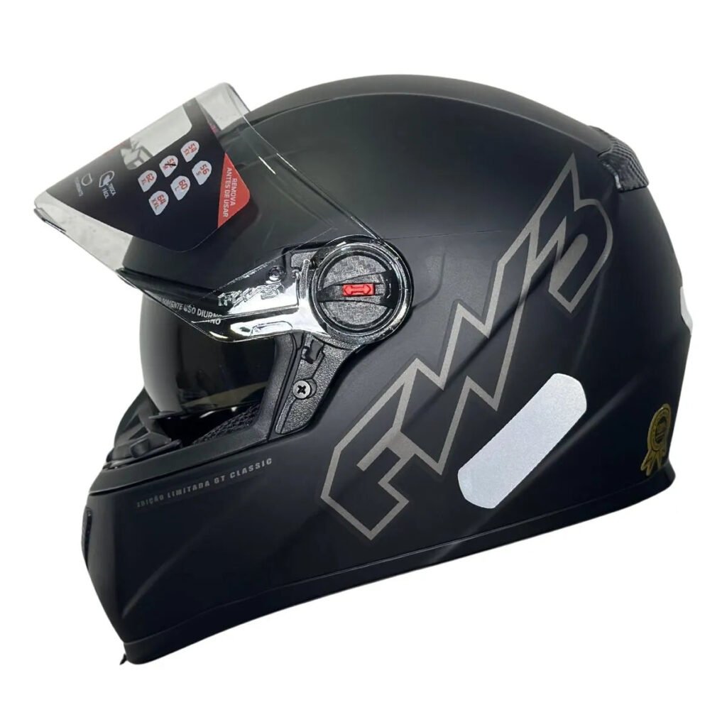 Capacete FW3 GTX Classic Preto Fosco C/ Viseira Solar