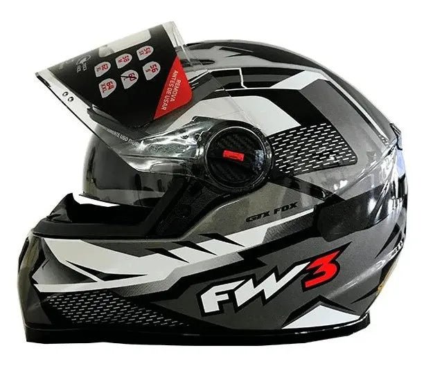 Capacete FW3 GTX FOX Preto Grafite C/Viseira Solar