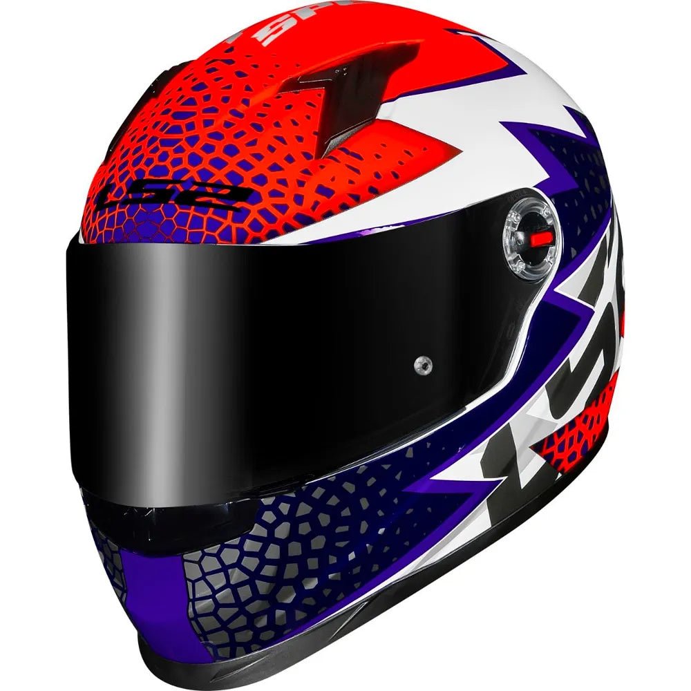 CAPACETE LS2 FF358 SPEEDY BRANCO/ROXO/LARANJA - Image 4