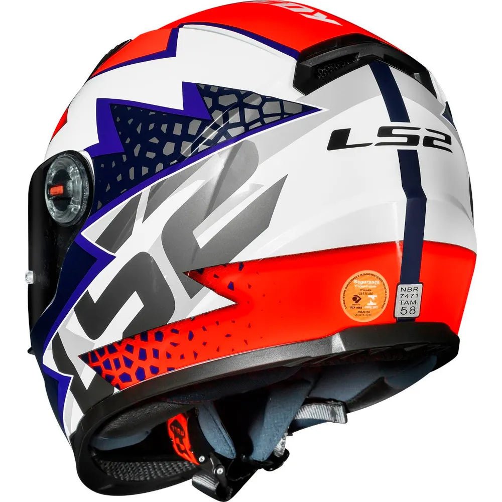 CAPACETE LS2 FF358 SPEEDY BRANCO/ROXO/LARANJA - Image 2